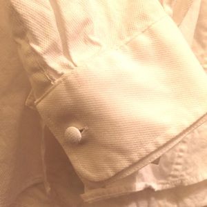 H&M: formal rounded collar shirt, white, S